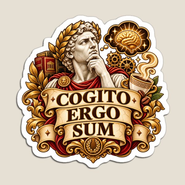 Item preview, Cogito Ergo Sum – Latin Philosophy Quote Classical Thinker Design designed and sold by MetaModel Editions.