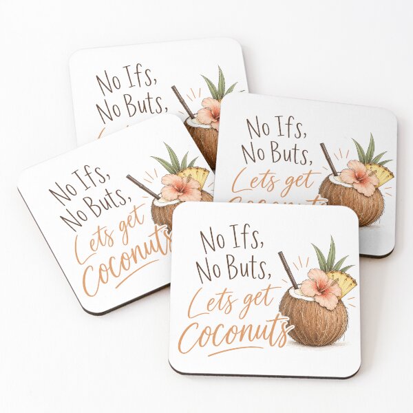 Item preview, No Ifs, No Buts, Let's Get Coconuts — Tropical Cocktail Print, Tropic of Tipsy designed and sold by IsleAmore.