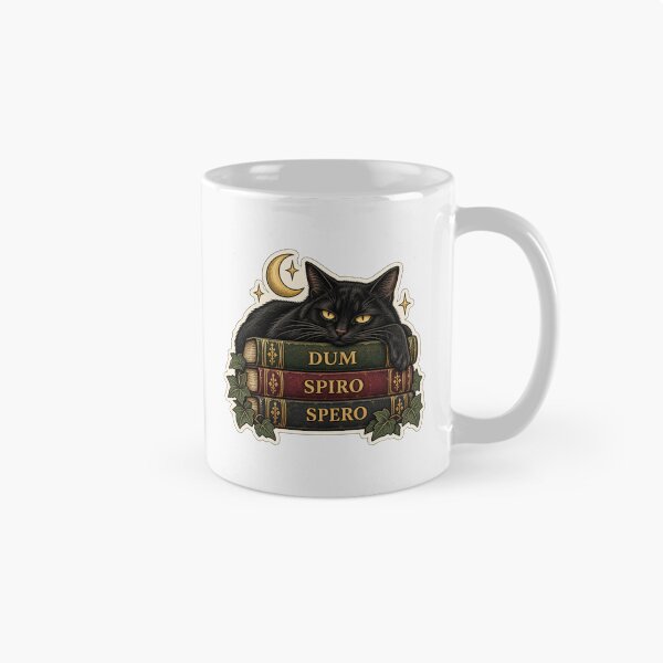 Item preview, Dum Spiro Spero – Latin Hope Quote Black Cat Book Lover Design designed and sold by MetaModel Editions.