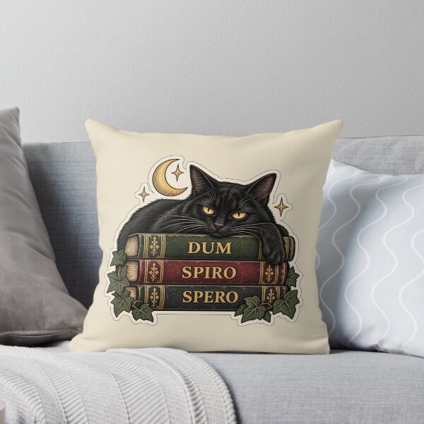 Item preview, Dum Spiro Spero – Latin Hope Quote Black Cat Book Lover Design designed and sold by MetaModel Editions.
