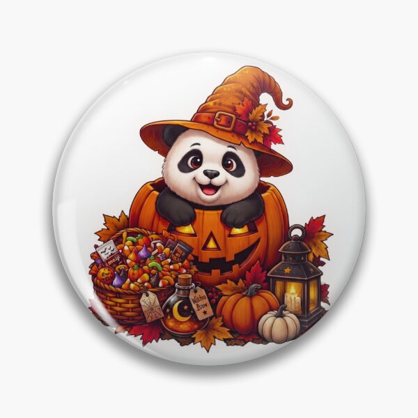 Item preview, Cute Spooky Panda Halloween Pumpkin Witch Hat designed and sold by EnginerdStudio.