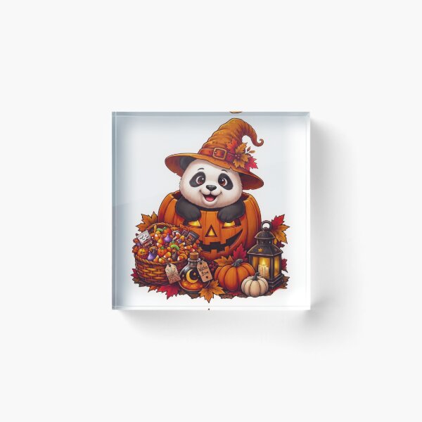 Item preview, Cute Spooky Panda Halloween Pumpkin Witch Hat designed and sold by EnginerdStudio.