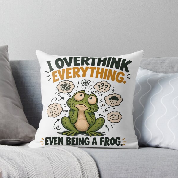 Item preview, I Overthink Everything Even Being a Frog – Funny Frog Humor designed and sold by Colorful Idea.