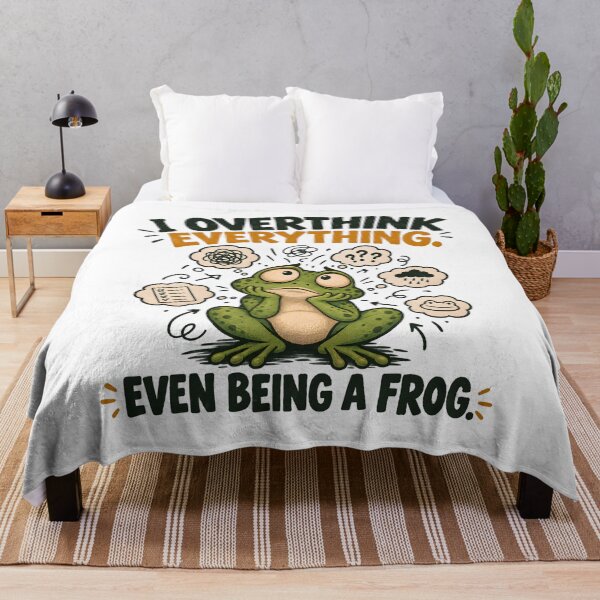 Item preview, I Overthink Everything Even Being a Frog – Funny Frog Humor designed and sold by Colorful Idea.