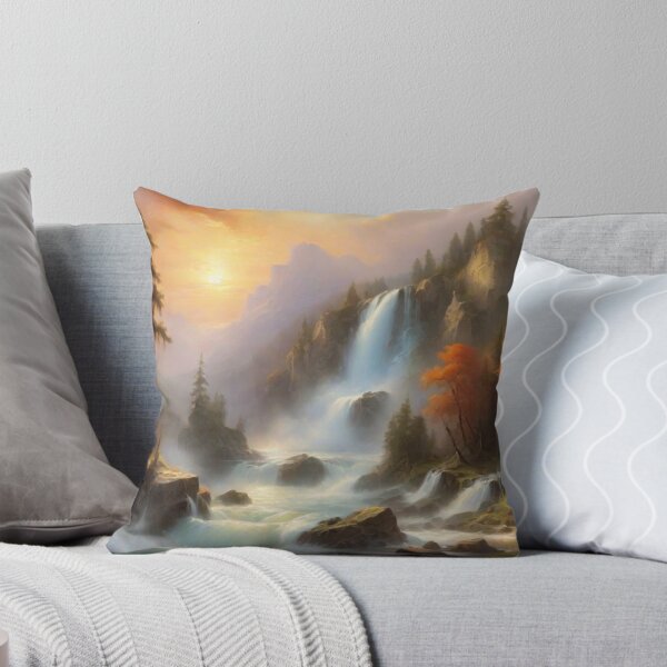 Item preview, Mountain Cascade | Sunset Waterfall Landscape designed and sold by Prachodayat Artworks.