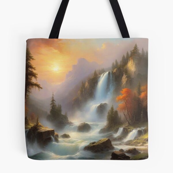Item preview, Mountain Cascade | Sunset Waterfall Landscape designed and sold by Prachodayat Artworks.