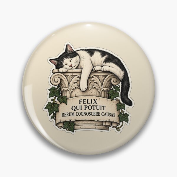 Item preview, Felix Qui Potuit Rerum Cognoscere Causas – Virgil Latin Quote Cat Design designed and sold by MetaModel Editions.