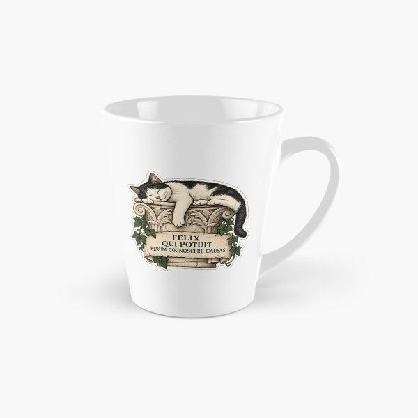 Item preview, Felix Qui Potuit Rerum Cognoscere Causas – Virgil Latin Quote Cat Design designed and sold by MetaModel Editions.