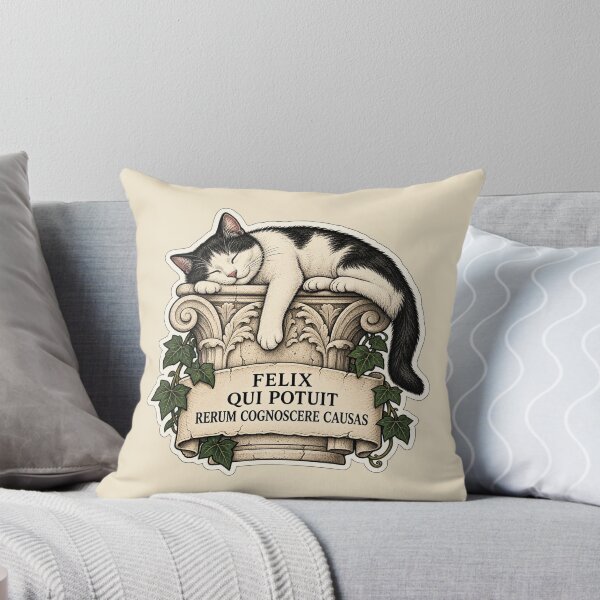 Item preview, Felix Qui Potuit Rerum Cognoscere Causas – Virgil Latin Quote Cat Design designed and sold by MetaModel Editions.