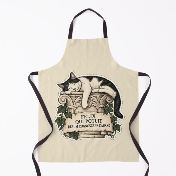 Item preview, Felix Qui Potuit Rerum Cognoscere Causas – Virgil Latin Quote Cat Design designed and sold by MetaModel Editions.