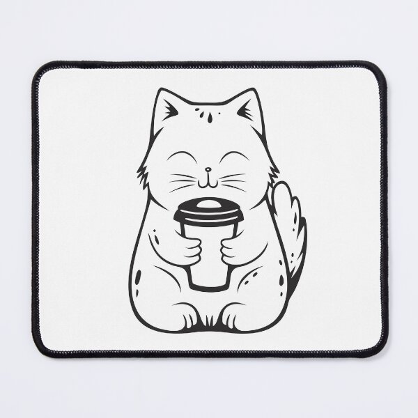 Item preview, Cat with Coffee Funny Gift designed and sold by OneLine Studio.