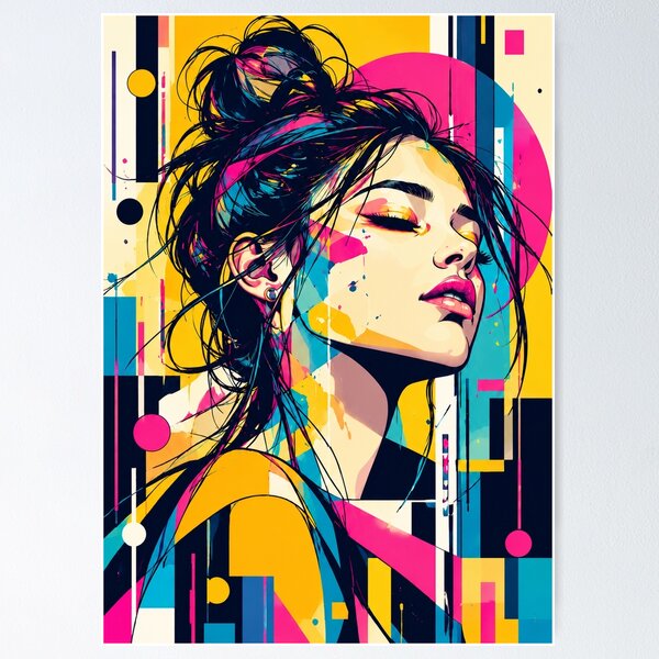 Item preview, Neon Pop Art Woman designed and sold by NordenPosters.