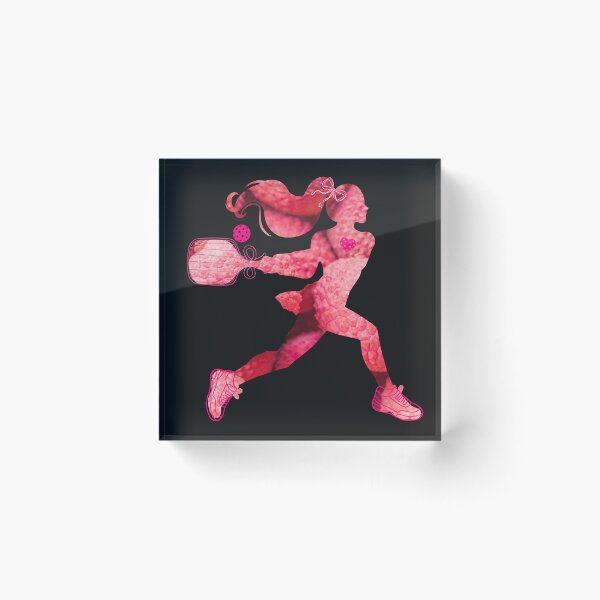Item preview, Pink Lychee Texture Women's Pickleball Player Silhouette – Vibrant Sports Art designed and sold by Wennebabs.