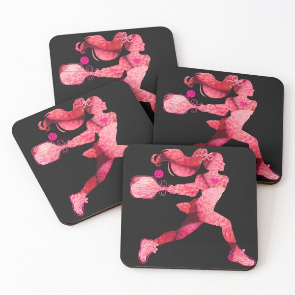 Item preview, Pink Lychee Texture Women's Pickleball Player Silhouette – Vibrant Sports Art designed and sold by Wennebabs.