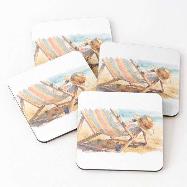 Item preview, Beach Deckchair and Sun Hat Watercolour designed and sold by made by Golightly x.