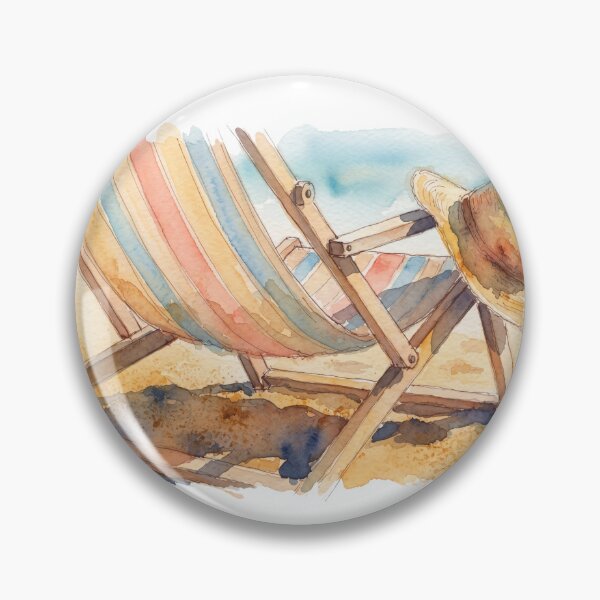 Item preview, Beach Deckchair and Sun Hat Watercolour designed and sold by made by Golightly x.