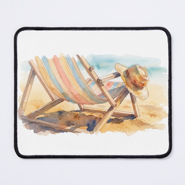 Item preview, Beach Deckchair and Sun Hat Watercolour designed and sold by made by Golightly x.