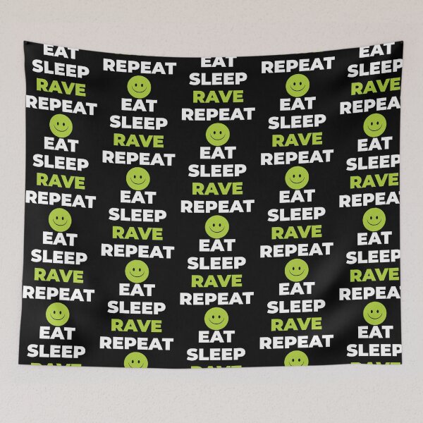 Item preview, Fatboy Slim Shirt Eat Sleep Rave Repeat designed and sold by grettel-hock.