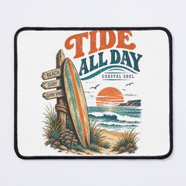 Item preview, Tide All Day Coastal Soul Vintage Surf Beach Sunset Design designed and sold by @SHINTOSARTSTORE.