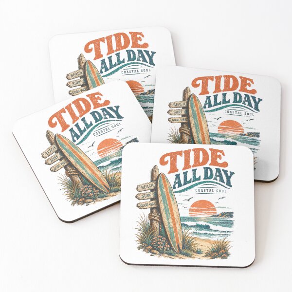 Item preview, Tide All Day Coastal Soul Vintage Surf Beach Sunset Design designed and sold by @SHINTOSARTSTORE.