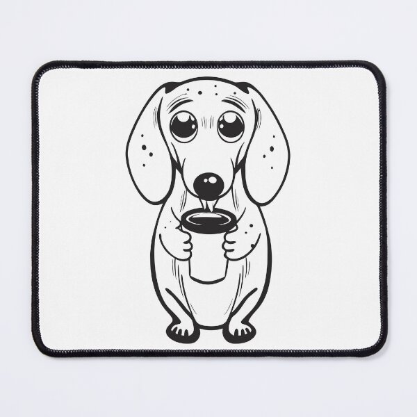 Item preview, Dachshund with Coffee Funny Gift designed and sold by OneLine Studio.