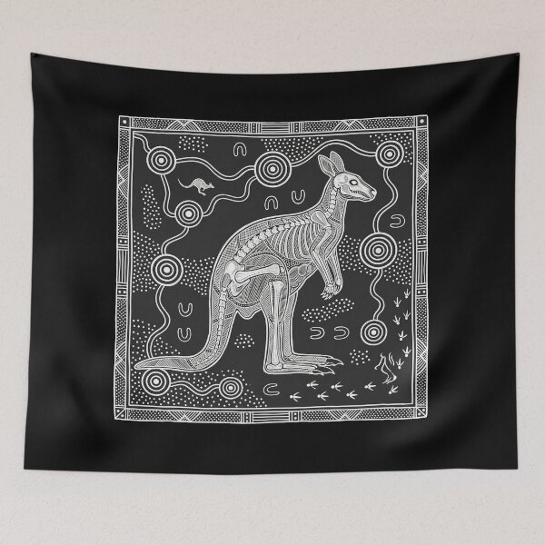 Item preview, Malu's Songline: Red Kangaroo Indigenous X-Ray Aboriginal Art Print designed and sold by FreiherrPK.
