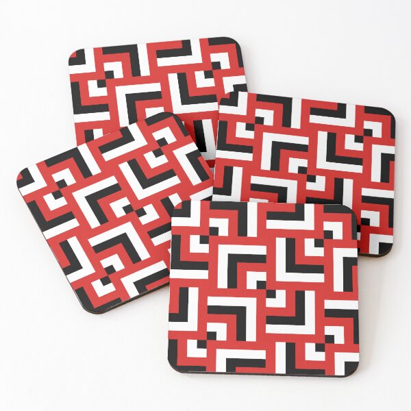 Item preview, High Contrast Red Black and White Geometric Bowtie Pattern designed and sold by The Flying Bunny Studio.