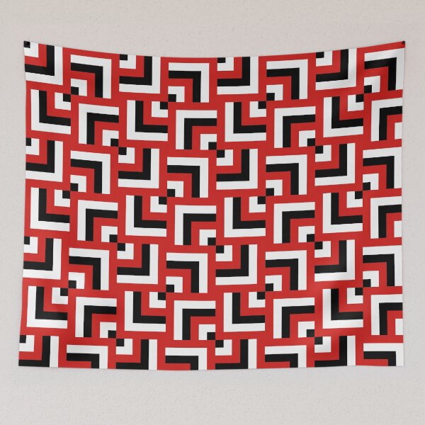 Item preview, High Contrast Red Black and White Geometric Bowtie Pattern designed and sold by The Flying Bunny Studio.
