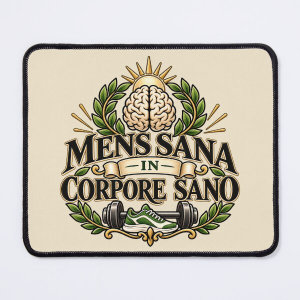 Item preview, Mens Sana in Corpore Sano – Latin Fitness Mind Body Quote designed and sold by MetaModel Editions.