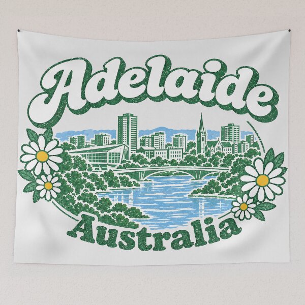 Item preview, Adelaide Australia Cute Floral Skyline designed and sold by HowToCanadian.