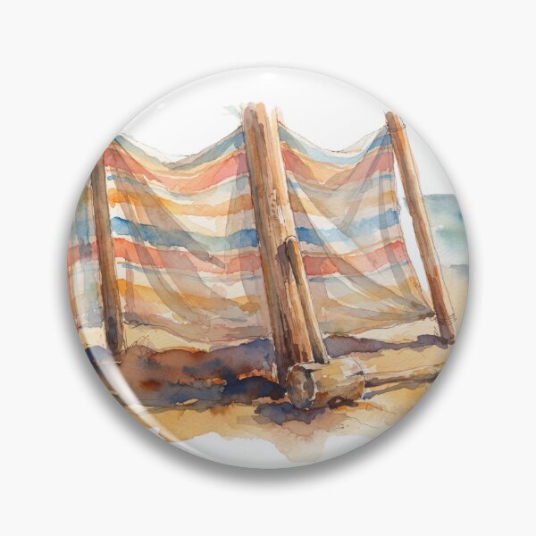 Item preview, Beach Windbreak Watercolour Art designed and sold by made by Golightly x.