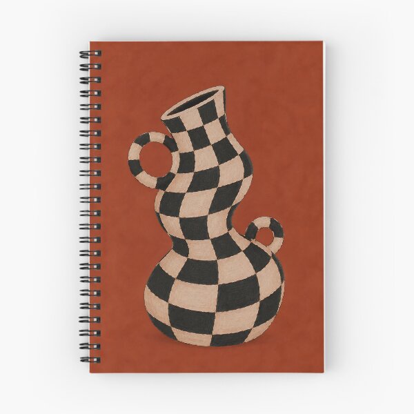 Item preview, Wavy Checkered Vase Vintage Terracotta Still Life Art designed and sold by artswag.