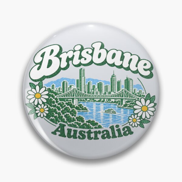 Item preview, Brisbane Australia Cute Floral Skyline designed and sold by HowToCanadian.