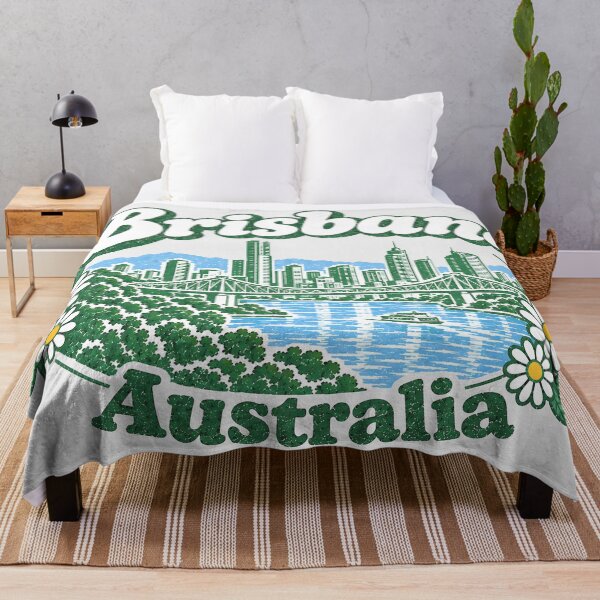Item preview, Brisbane Australia Cute Floral Skyline designed and sold by HowToCanadian.