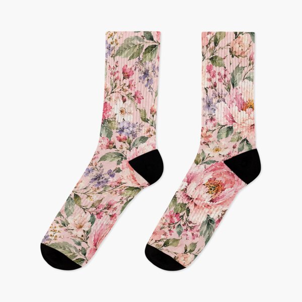 Item preview, Blush Pink Watercolor Floral Garden designed and sold by VibnWalls.