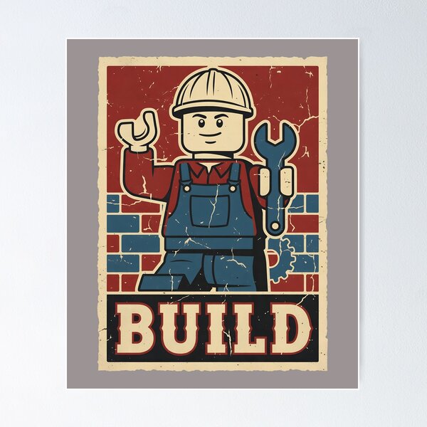 Item preview, Build Vintage Worker Minifigure Poster-84 designed and sold by DanielZiv.