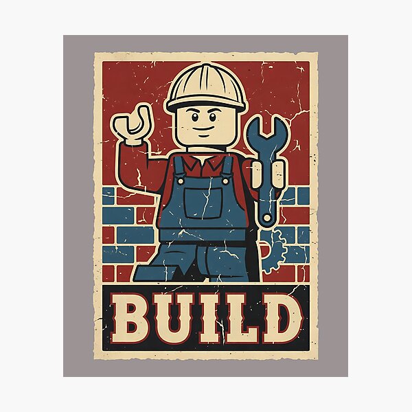 Item preview, Build Vintage Worker Minifigure Poster-84 designed and sold by DanielZiv.