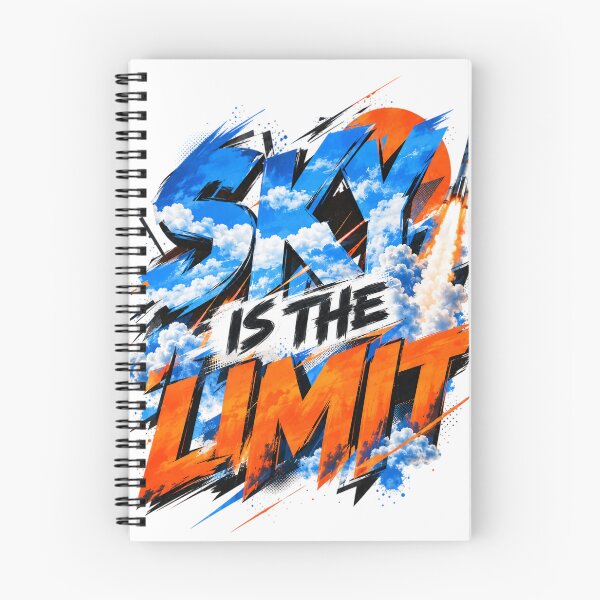 Item preview, Sky Is the Limit – Electric Blue & Orange Typography designed and sold by Jandedan.