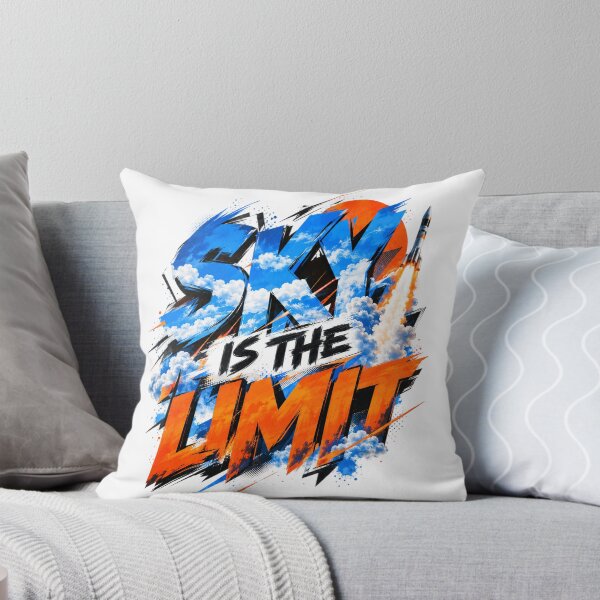 Item preview, Sky Is the Limit – Electric Blue & Orange Typography designed and sold by Jandedan.