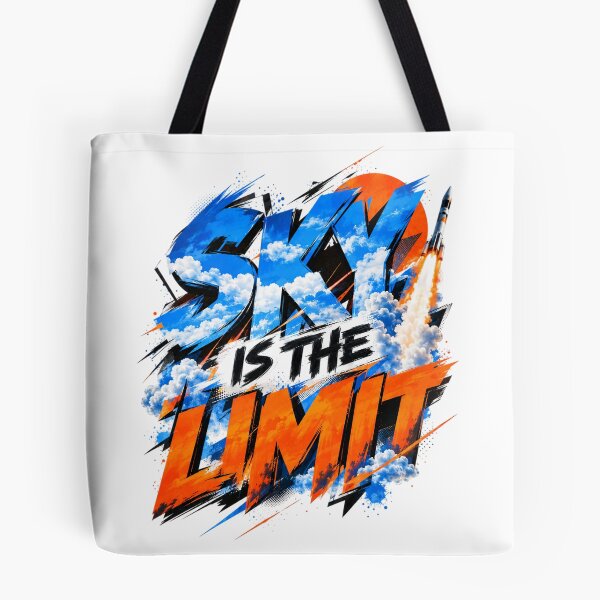 Item preview, Sky Is the Limit – Electric Blue & Orange Typography designed and sold by Jandedan.
