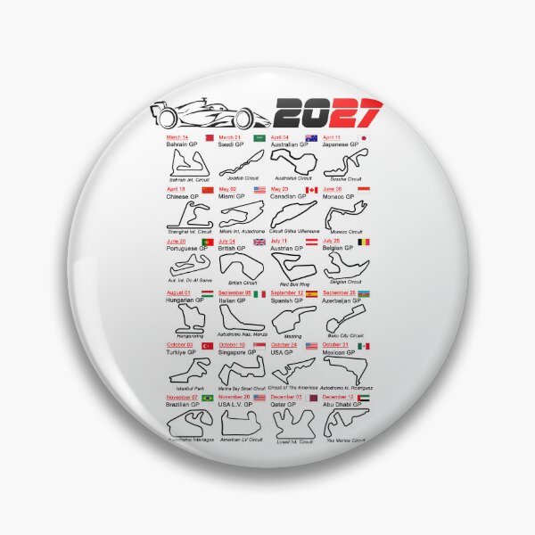 Item preview, Calendar Formula race cars 2027 named circuits white designed and sold by ideasfinder.