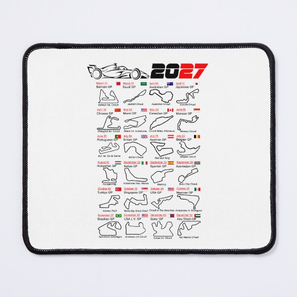 Item preview, Calendar Formula race cars 2027 named circuits white designed and sold by ideasfinder.