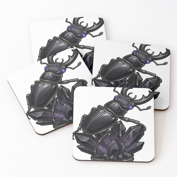 Item preview, Gothic Stag Beetle Obsidian Crystal designed and sold by IllumeInk.