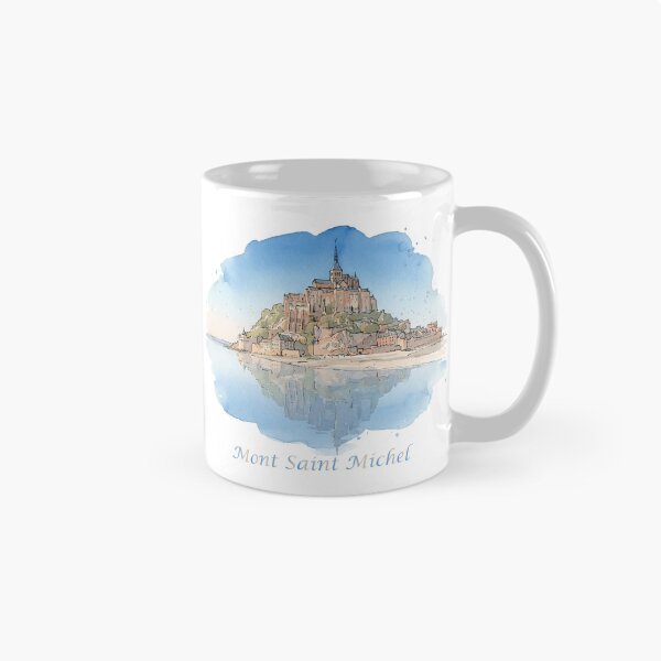 Item preview, Mont Saint Michel Abbey Normandy France Watercolor Art designed and sold by NareArt.
