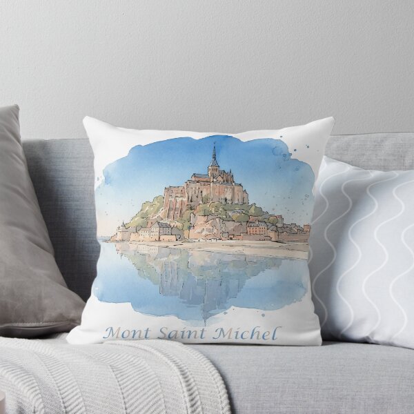 Item preview, Mont Saint Michel Abbey Normandy France Watercolor Art designed and sold by NareArt.