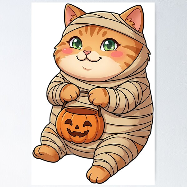 Item preview, Cute Orange Tabby Cat Mummy Costume Trick-or-Treat designed and sold by pumsquare.