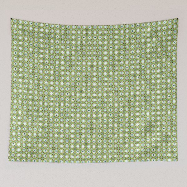 Item preview, Geometric continuous pattern in green – Modern fabric design designed and sold by Herzbaumatelier.