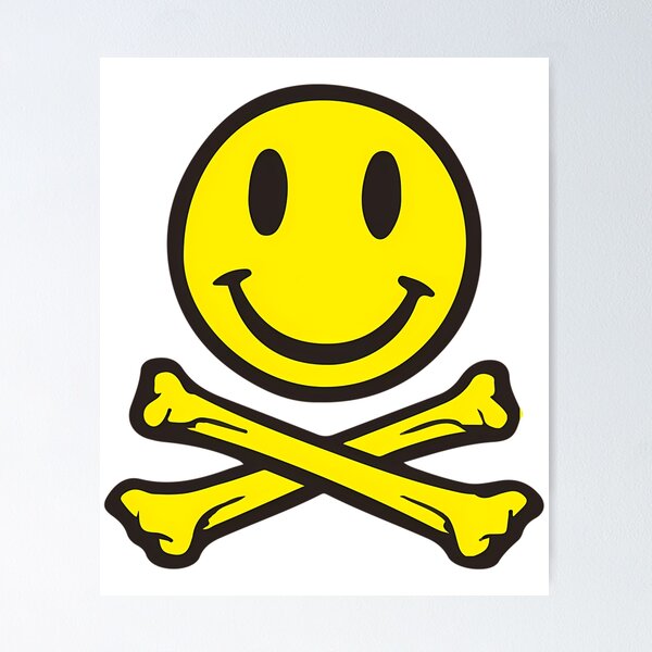 Item preview, Acid House Smile Face With Crossed Bones. For Ravers designed and sold by waylon-reese.