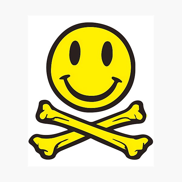 Item preview, Acid House Smile Face With Crossed Bones. For Ravers designed and sold by waylon-reese.