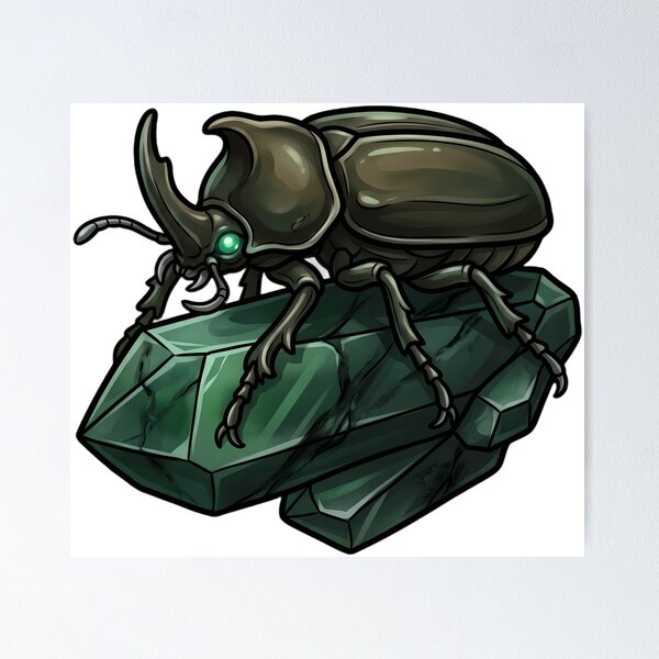 Item preview, Gothic Rhinoceros Beetle Jade Crystal designed and sold by IllumeInk.